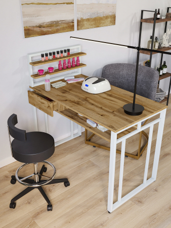 Стол маникюрный с полкой и ящиком КМ ЛОФТ