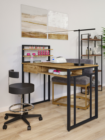 Стол маникюрный с полкой и ящиком КМ ЛОФТ