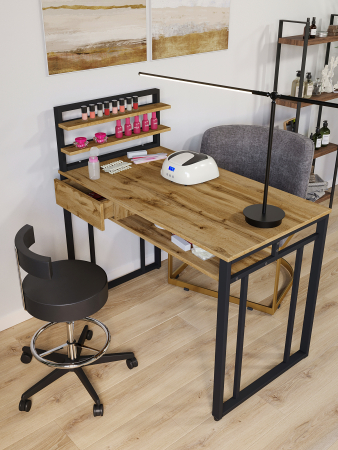 Стол маникюрный с полкой и ящиком КМ ЛОФТ