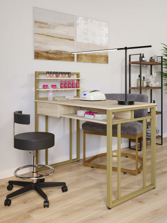 Стол маникюрный с полкой и ящиком КМ ЛОФТ