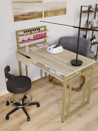 Стол маникюрный с полкой и ящиком КМ ЛОФТ