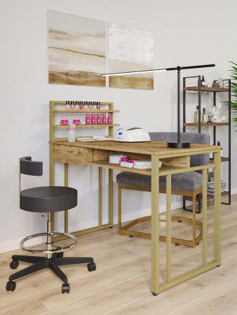 Стол маникюрный с полкой и ящиком КМ ЛОФТ